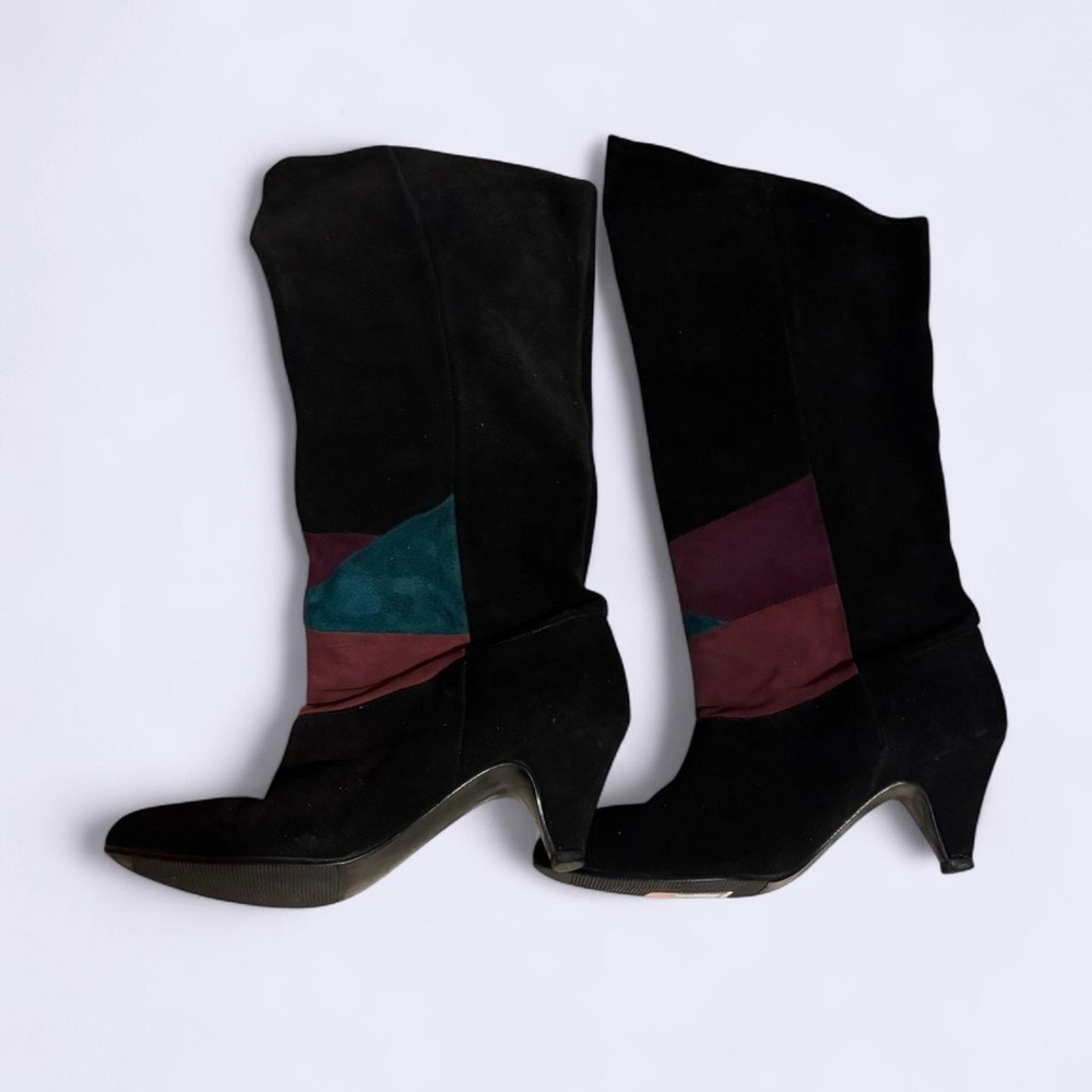 80s Maud Frizon Vintage Retro Multicolor Leather Boots